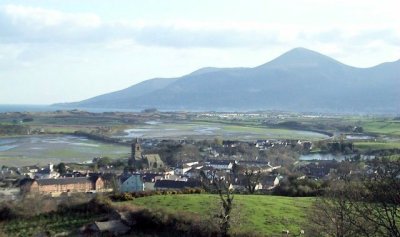 Dundrum Bay and the Mourne Mountains from Dundrum Castle
