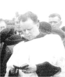 Fr McFadden in 1950, at the funeral of Malachy Conlon MP