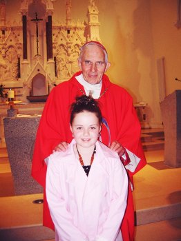 Ciara with Bishop Walsh after the Ceremony